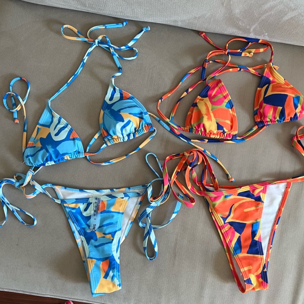 SHEIN Colorful Abstract Bikini Set